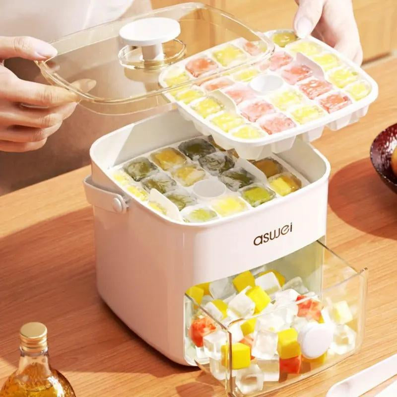 IceStack Pro Double-Layer Ice Tray with Lid – Extra-Large Capacity for Effortless Ice Production