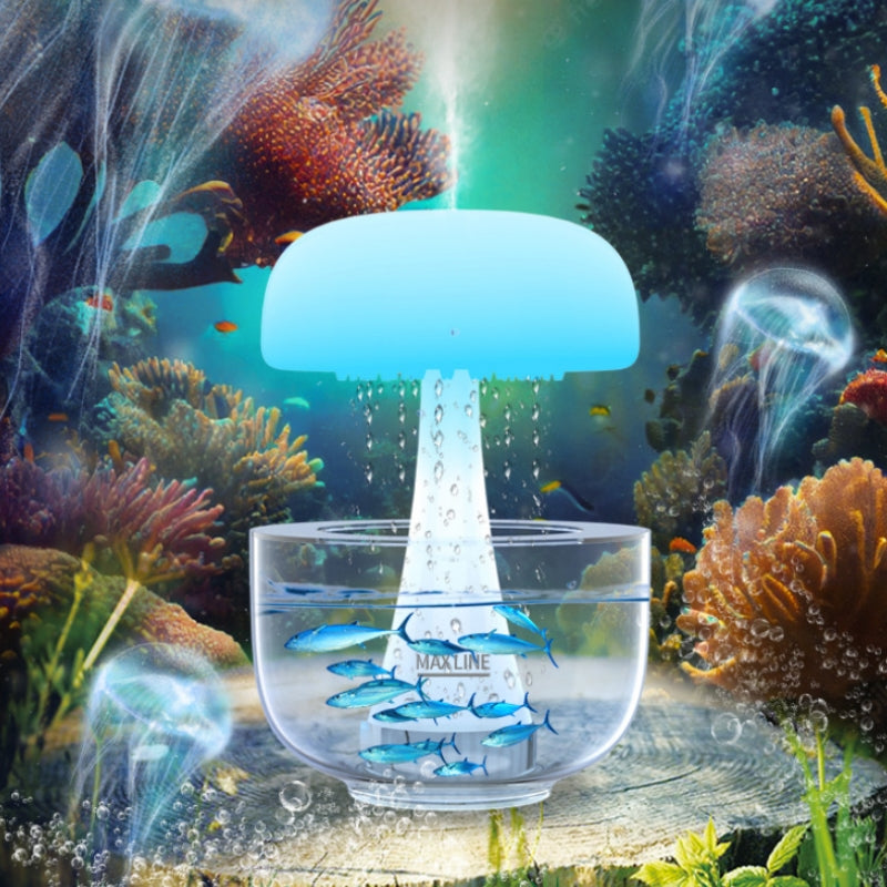 CloudMist Aura – Premium Rain Humidifier with LED Ambiance and Essential Oil Diffuser