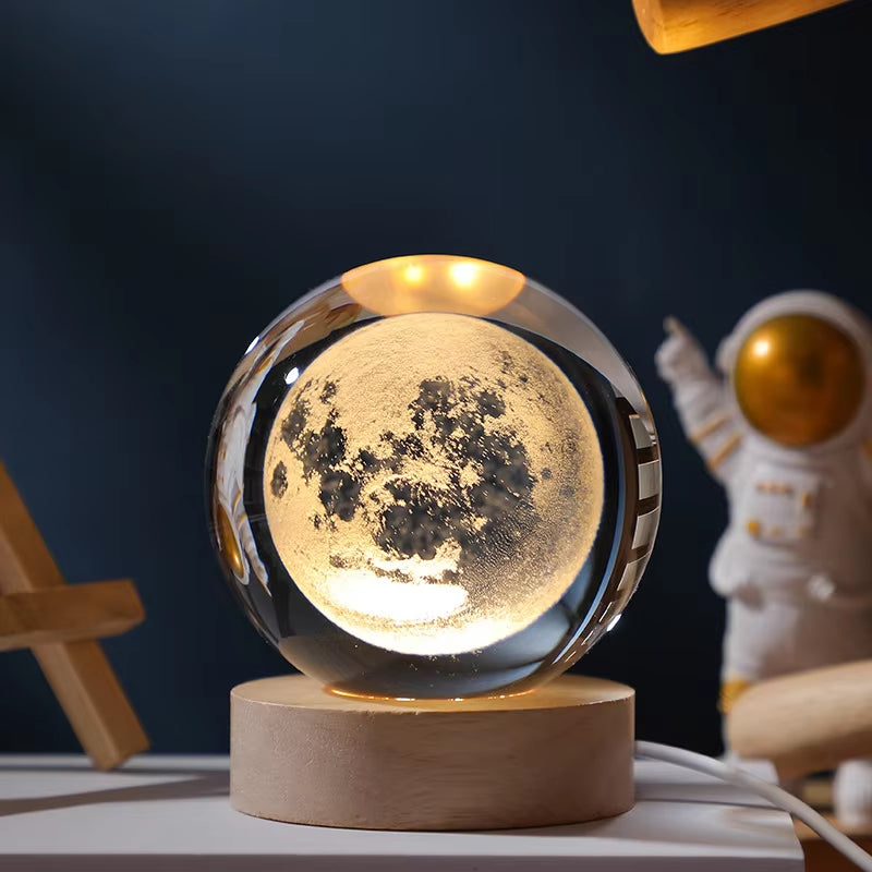 CosmoGlow Crystal Solar System Globe - Elegant Home and Office Décor for Astronomy Enthusiasts