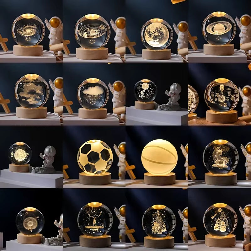 CosmoGlow Crystal Solar System Globe - Elegant Home and Office Décor for Astronomy Enthusiasts