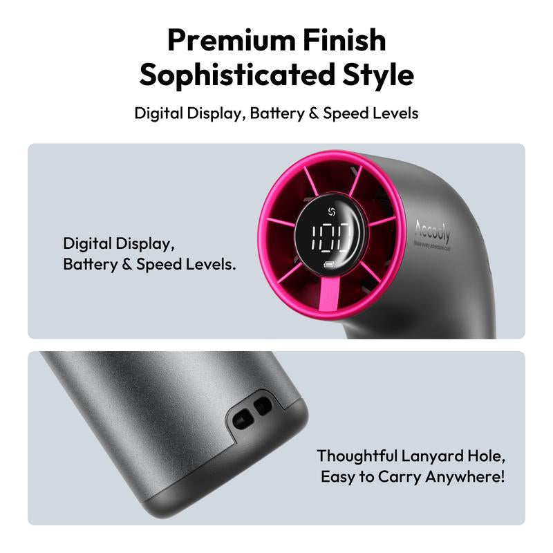 Aecooly TurboJet Mini Fan – Ultra-Compact, High-Performance Cooling with 7 Adjustable Speeds and 15-Hour Battery Life