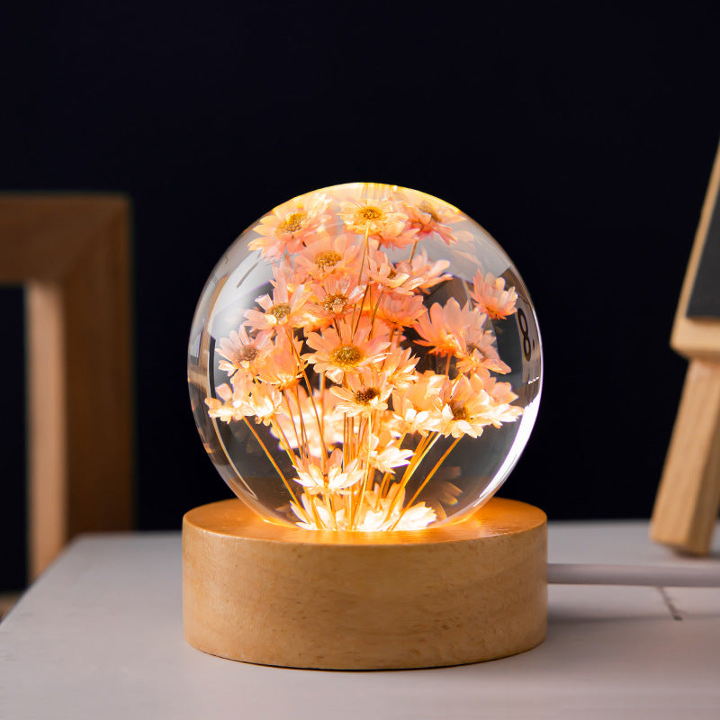 BloomGlow LED Flower Ball Lamp – Illuminate Your Space with Timeless Elegance and Serenity