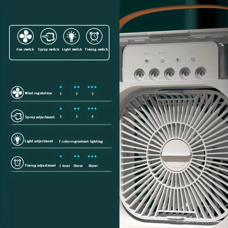 ChillFlow Pro - Advanced Portable Air Conditioner Fan with Humidifier and Three Adjustable Speeds for Ultimate Comfort
