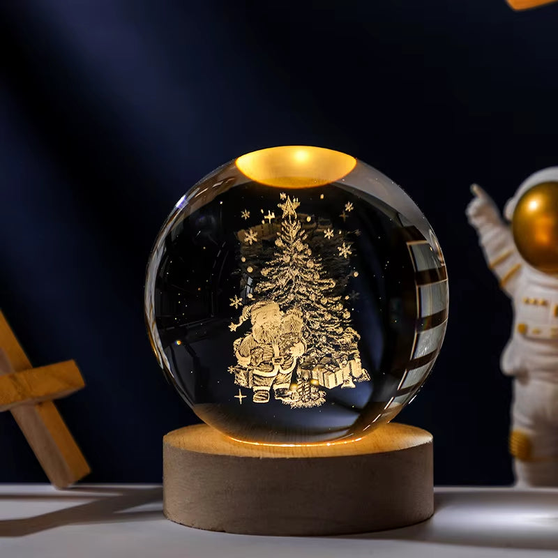CosmoGlow Crystal Solar System Globe - Elegant Home and Office Décor for Astronomy Enthusiasts