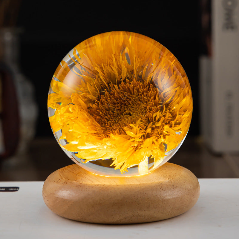 BloomGlow LED Flower Ball Lamp – Illuminate Your Space with Timeless Elegance and Serenity
