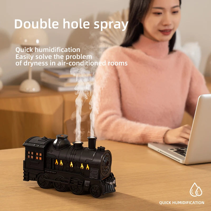 CozyExpress Cartoon Train Ultrasonic Essential Oil Diffuser and Cool Mist Humidifier with LED Lighting