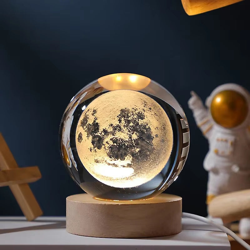 CosmoGlow Crystal Solar System Globe - Elegant Home and Office Décor for Astronomy Enthusiasts