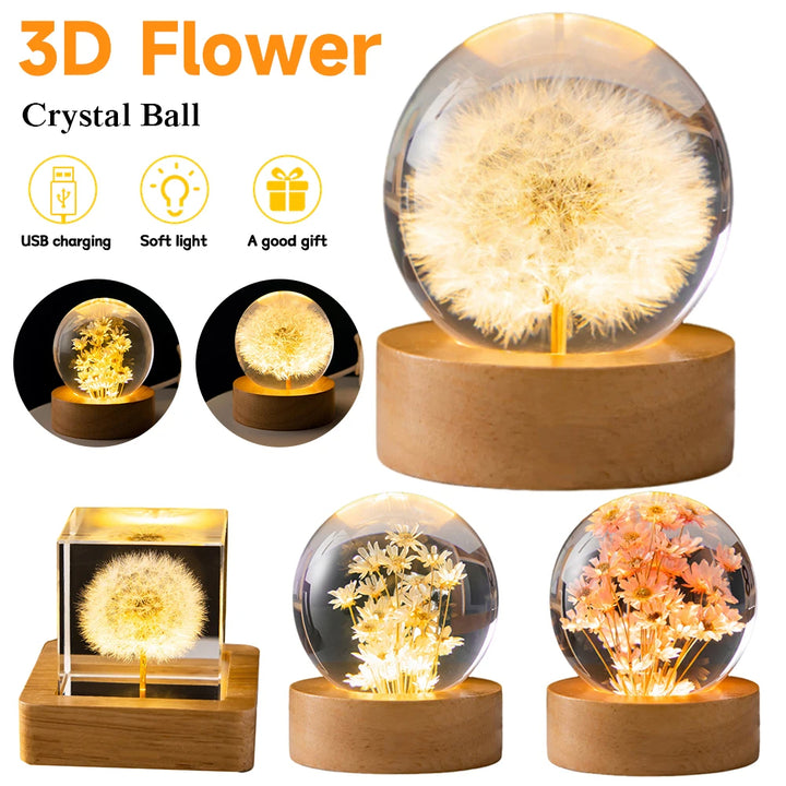 BloomGlow LED Flower Ball Lamp – Illuminate Your Space with Timeless Elegance and Serenity