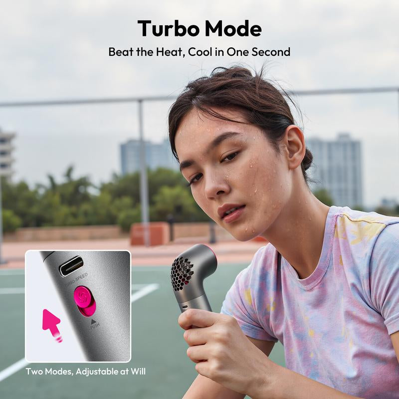 Aecooly TurboJet Mini Fan – Ultra-Compact, High-Performance Cooling with 7 Adjustable Speeds and 15-Hour Battery Life