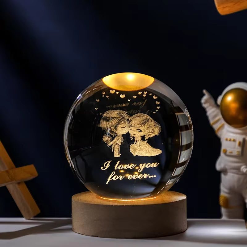 CosmoGlow Crystal Solar System Globe - Elegant Home and Office Décor for Astronomy Enthusiasts