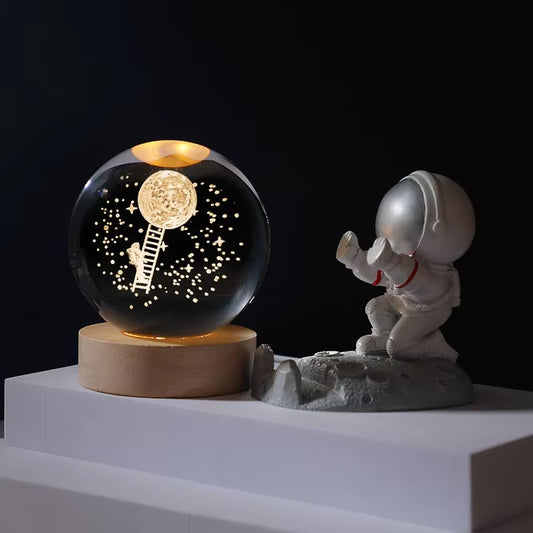 CosmoGlow Crystal Solar System Globe - Elegant Home and Office Décor for Astronomy Enthusiasts