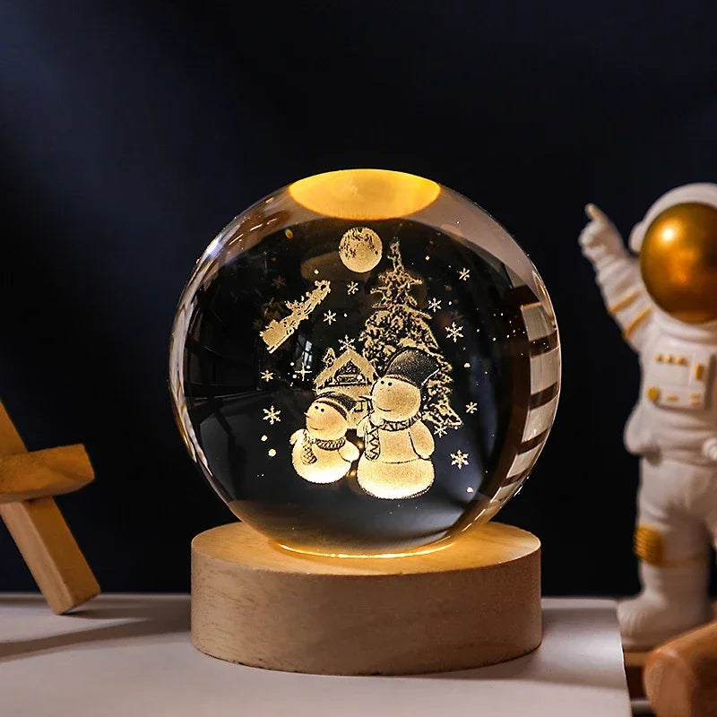 CosmoGlow Crystal Solar System Globe - Elegant Home and Office Décor for Astronomy Enthusiasts