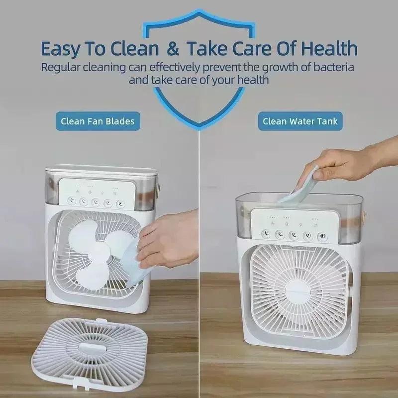 TrustyBreeze™ – קריר יותר. רגוע יותר. חכם יותר. מאוורר, מכשיר אדים ותאורת לילה קומפקטיים 3 ב-1 לנוחות יומיומית