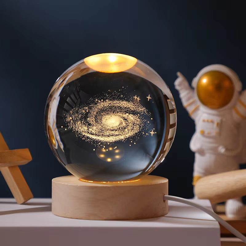 CosmoGlow Crystal Solar System Globe - Elegant Home and Office Décor for Astronomy Enthusiasts