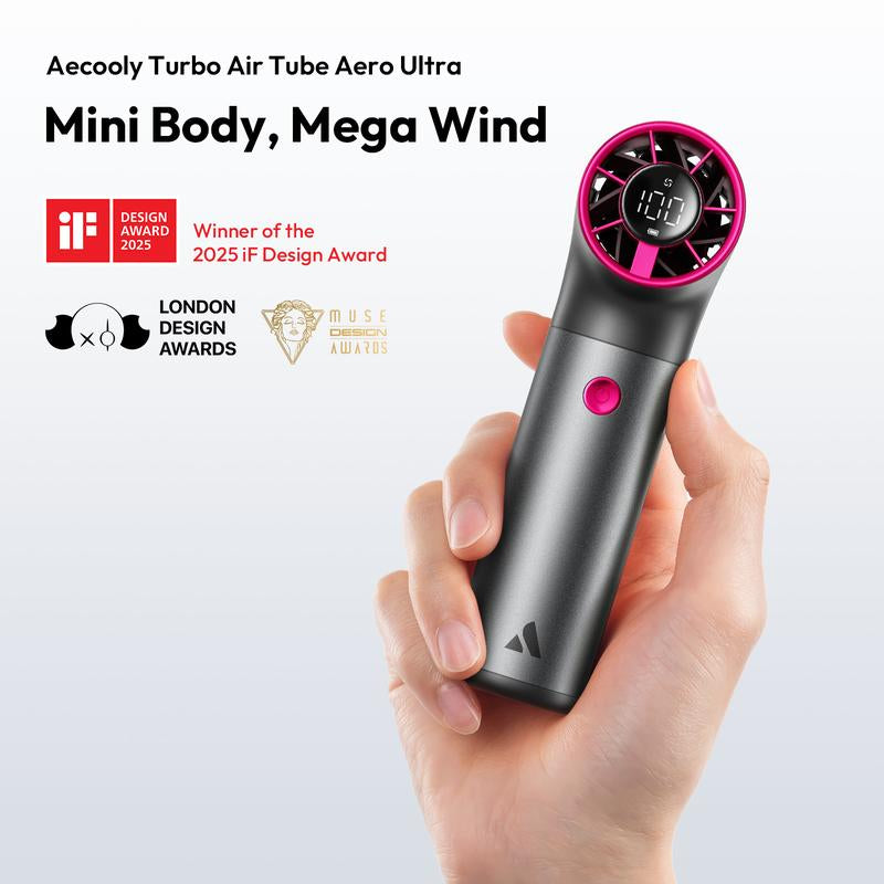 Aecooly TurboJet Mini Fan – Ultra-Compact, High-Performance Cooling with 7 Adjustable Speeds and 15-Hour Battery Life