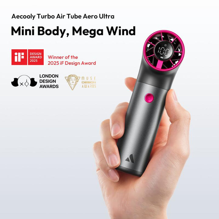 Aecooly TurboJet Mini Fan – Ultra-Compact, High-Performance Cooling with 7 Adjustable Speeds and 15-Hour Battery Life