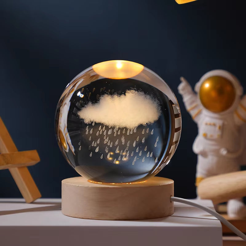 CosmoGlow Crystal Solar System Globe - Elegant Home and Office Décor for Astronomy Enthusiasts