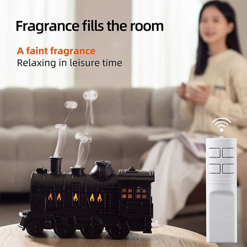 CozyExpress Cartoon Train Ultrasonic Essential Oil Diffuser and Cool Mist Humidifier with LED Lighting