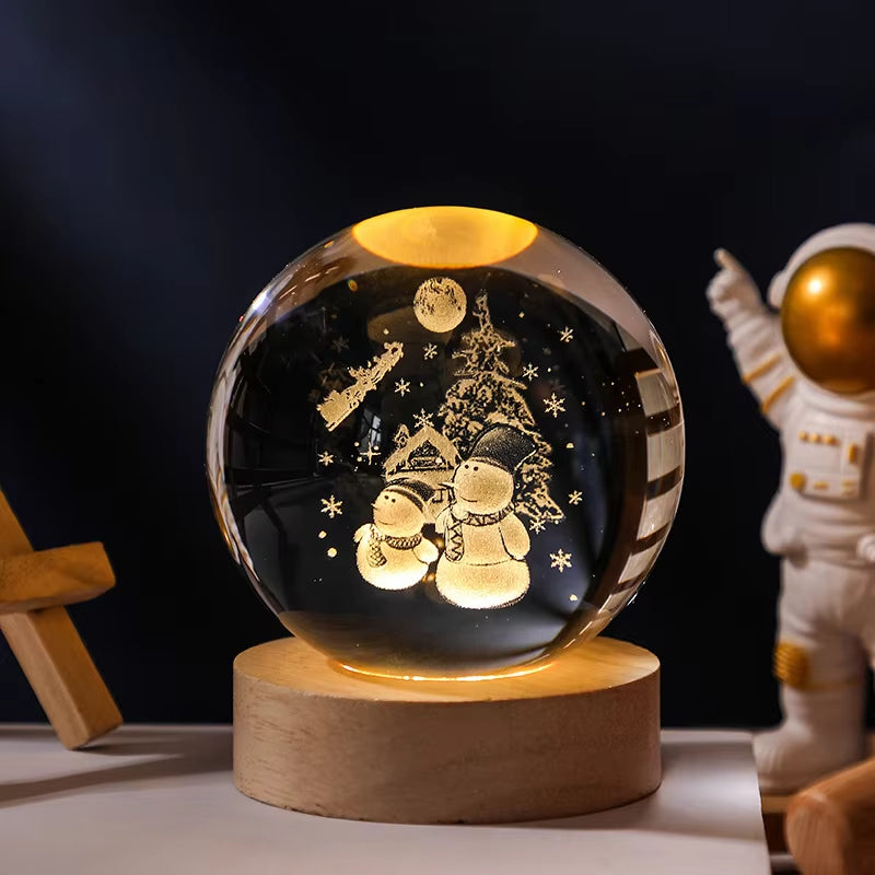 CosmoGlow Crystal Solar System Globe - Elegant Home and Office Décor for Astronomy Enthusiasts